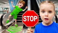 Learn Escalator Safety Rules at the Mall with Vania Mania Kids