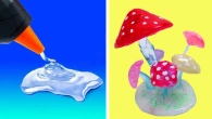 Желейные грибы своими руками клеевым пистолетом | How to make mushrooms diy by Olya Rainbow