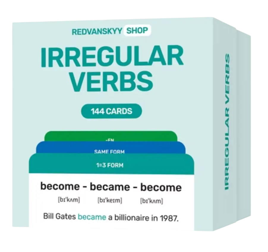 Обкладинка "Картки Irregular verbs"