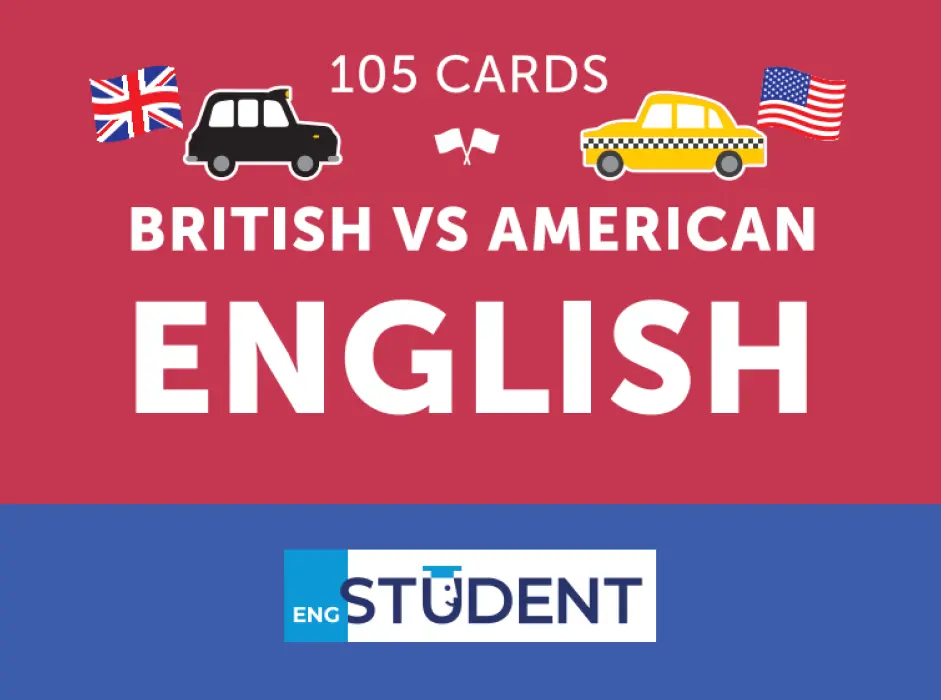 Обкладинка "Картки для вивчення - British vs American English"