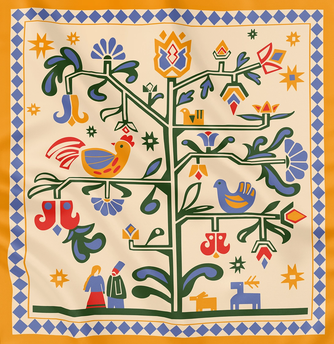 Хустка «Дерево життя» бежева