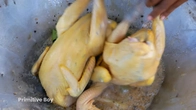 Cooking Delicious Chicken Primitive Style in the Jungle