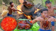 Survival in Rainforest Cooking Roast Chicken