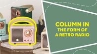 Column in the form of a retro radio