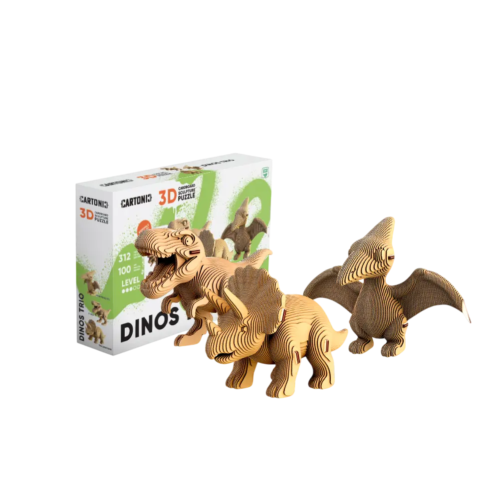 Картонний конструктор «Cartonic 3D Puzzle DINOS TRIO»