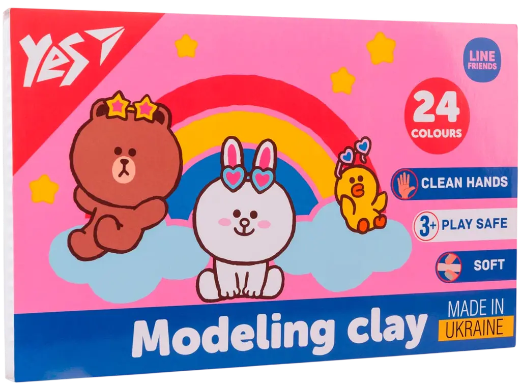 Обкладинка "Пластилін Yes 24 кольори Line Friends"