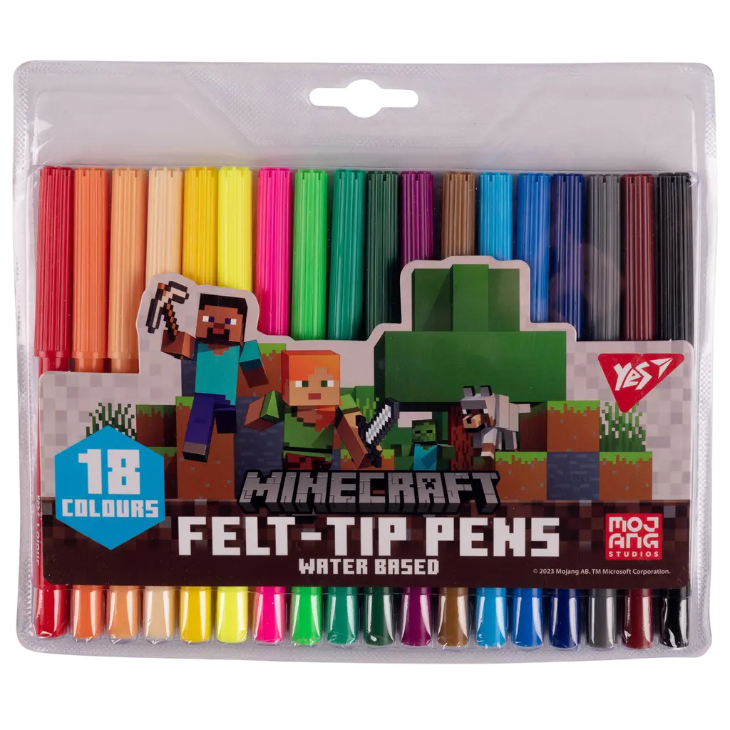 Обкладинка "Фломастери Yes 18 кольорів Minecraft 1"