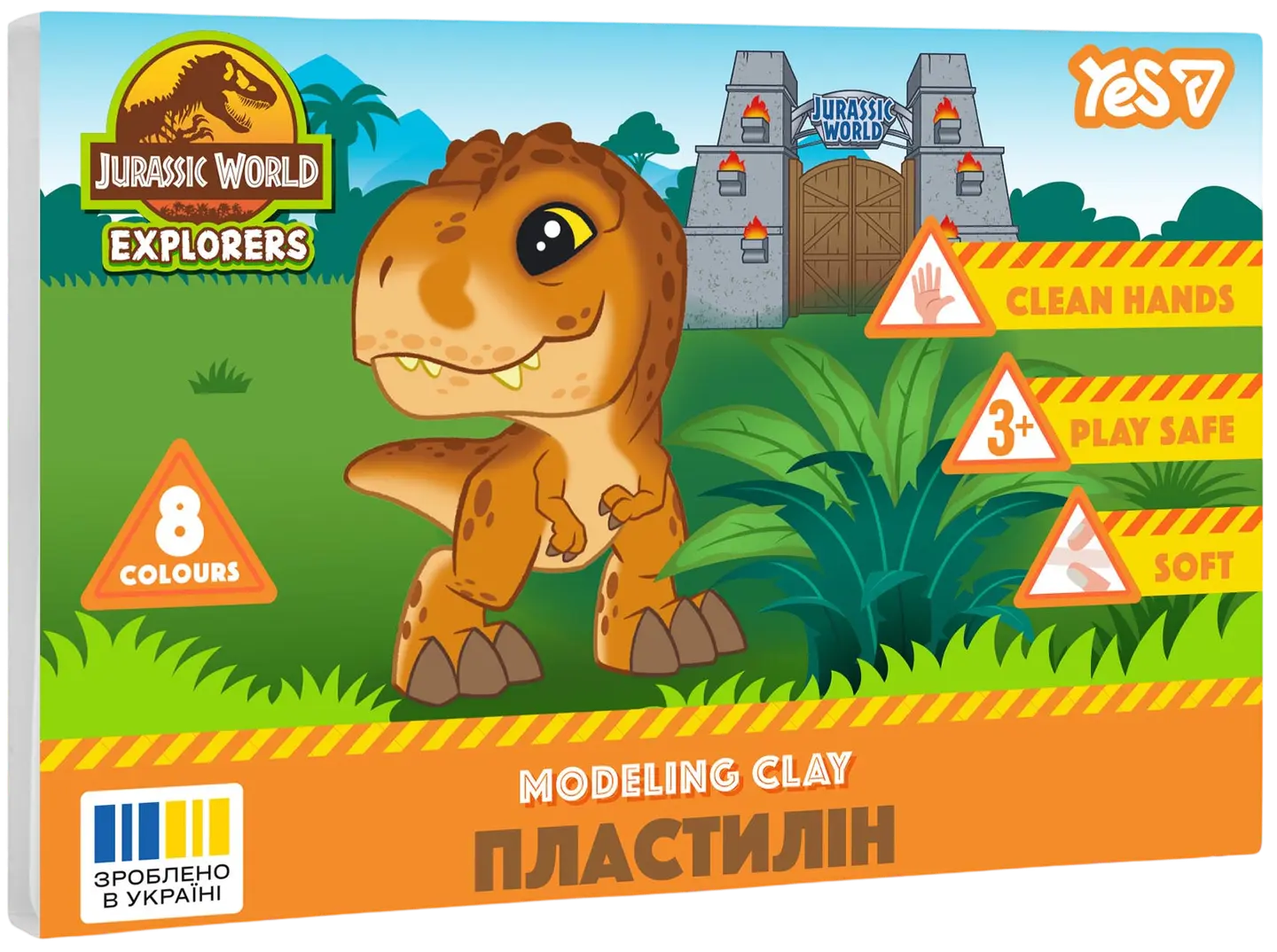 Пластилін Yes 8 кольорів Jurassic World.Kids