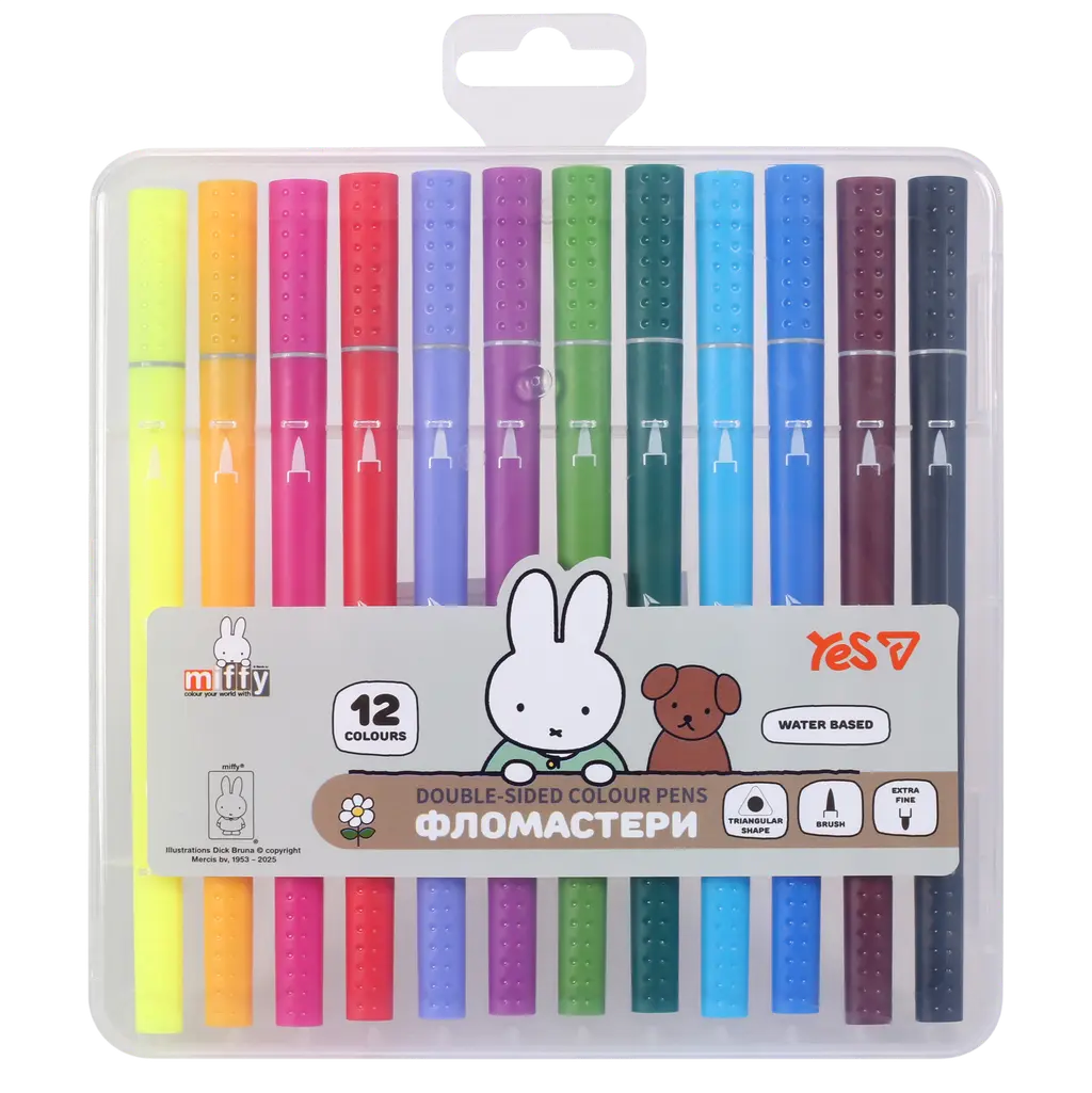 Обкладинка "Фломастери двосторонні Yes 12 кольорів Miffy"