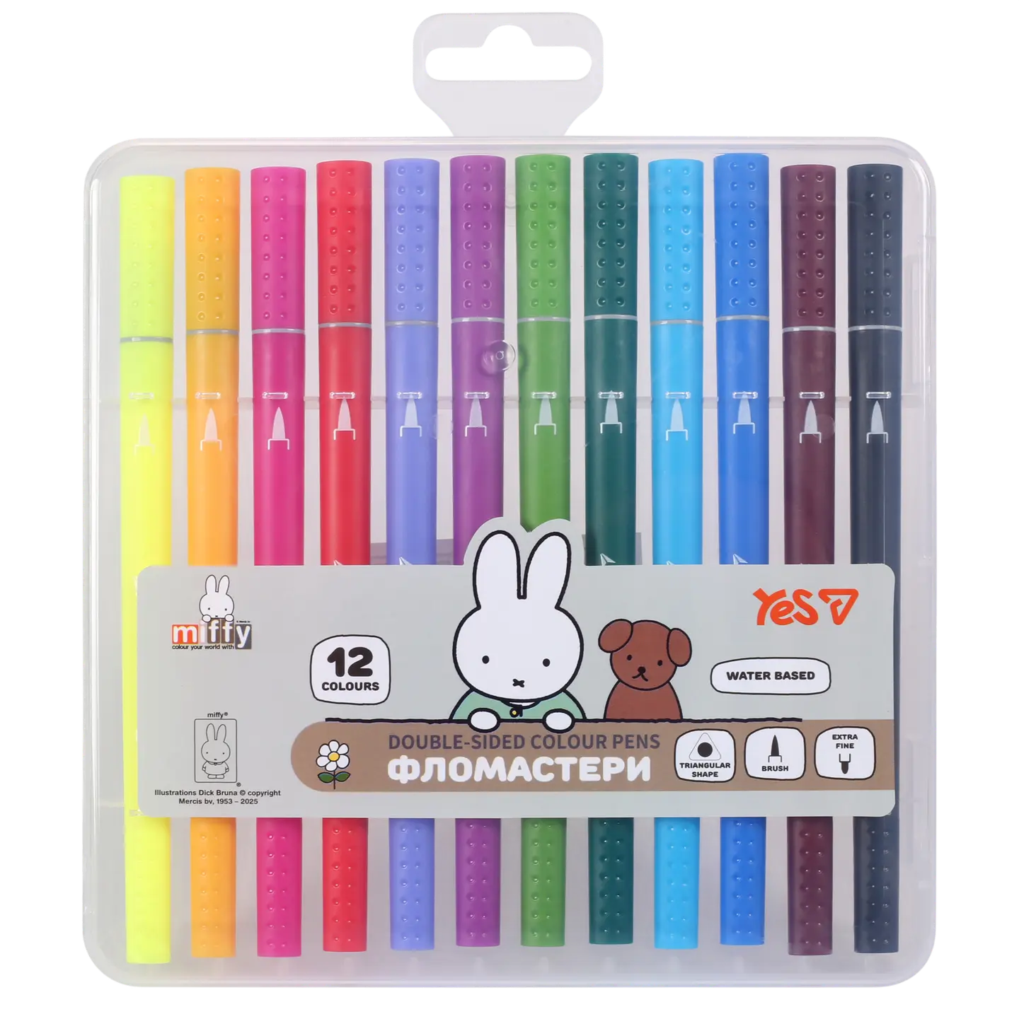 Фломастери двосторонні Yes 12 кольорів Miffy