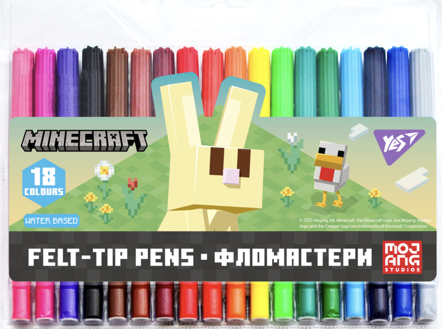 Фломастери YES 18 кольорів Minecraft.Spring