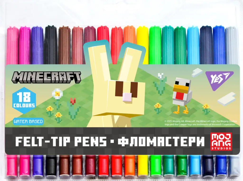 Обкладинка "Фломастери Yes 18 кольорів Minecraft.Spring"