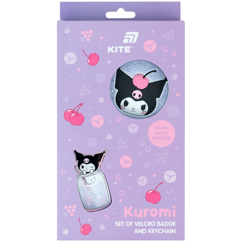 Набір бейдж на липучці та підвіска Kite Kuromi (2 шт).