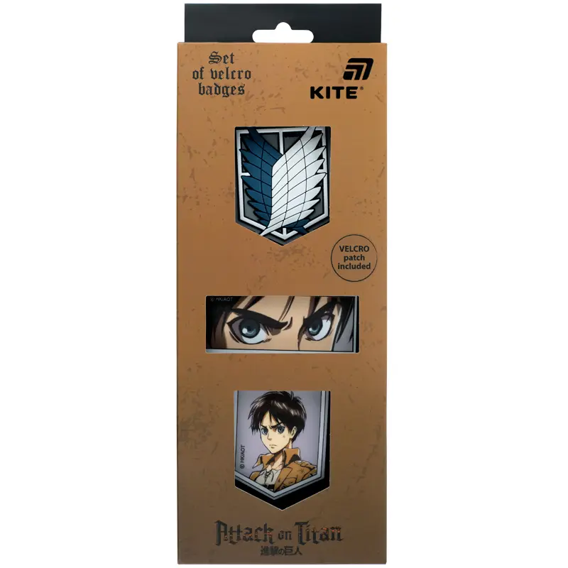 Набір бейджів на липучці Kite Attack on Titan (3 шт)