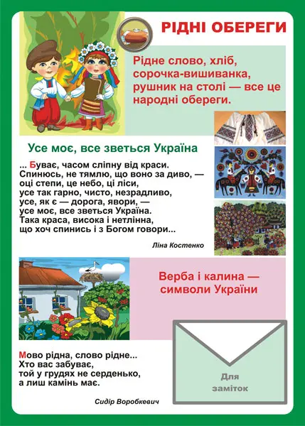 Дидактичний матеріал. Рідні обереги