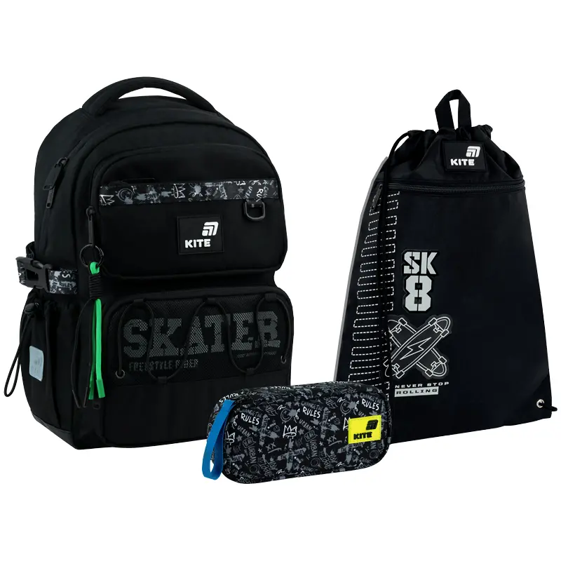 Обкладинка "Шкільний набір Kite Education Skater (рюкзак, пенал, сумка)"