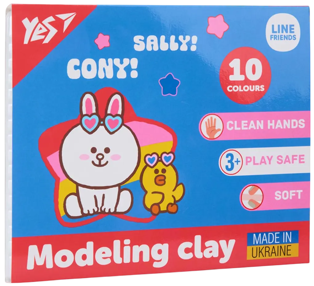 Пластилін Yes 10 кольорів Line Friends