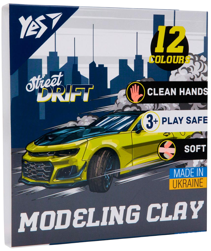 Пластилін YES 12 кольорів Drift King