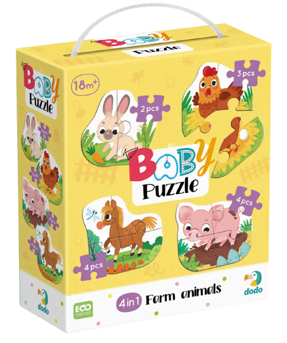 Обкладинка "Пазл 4 в 1 Baby puzzle. Сільські тварини"