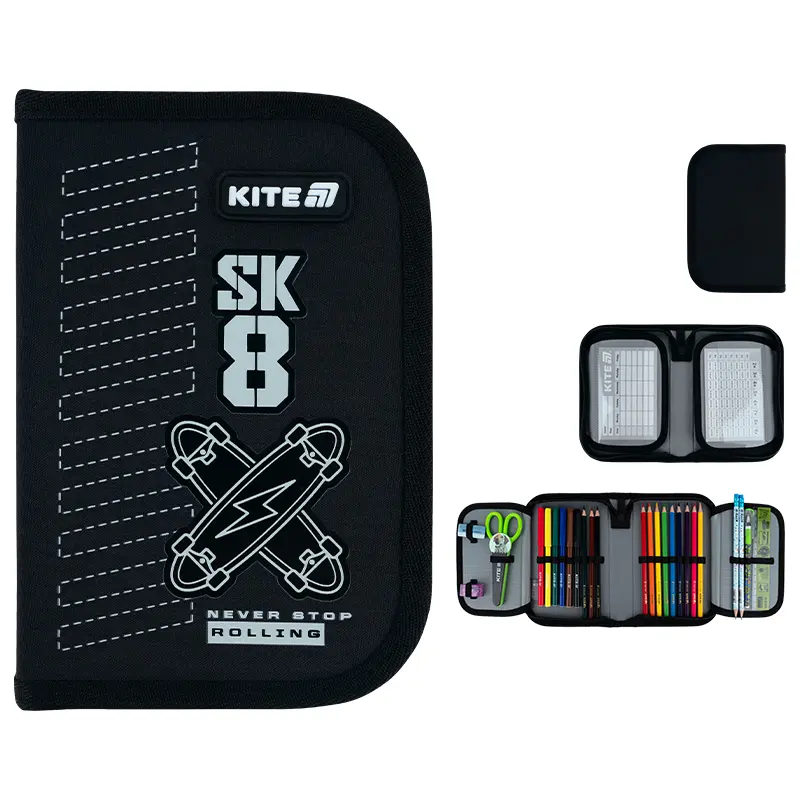 Обкладника "Пенал з наповненням Kite Skate (1 відділення, 2 відвороти)" Обкладинка "Пенал з наповненням Kite Skate (1 відділення, 2 відвороти)"