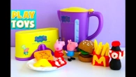 Peppa Pig Play Doh Breakfast vs Burger!  Play with Cooking Kitchen Toys!