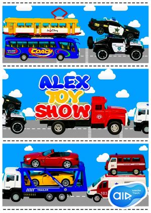 Сериал "ALEX TOY SHOW" Школьный автобус, монстр-трак и такси в красной ...