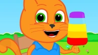 Cats Family in English - Rainbow Ice On A Stick Animation