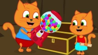 Cats Family in English - Gumball Machine Found In A Cave Cartoon for Kids