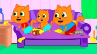 Cats Family in English - Flying On The Magic Carpet Cartoon for Kids