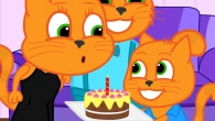 Cats Family in English - Mom s Birthday Cartoon for Kids