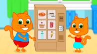 Cats Family in English - Card Vending Machine Cartoon for Kids