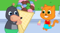 Benny Mole and Friends - Big Ice Cream for Cats Family Cartoon for Kids