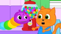 Cats Family en Français - Chenille Arc-en-ciel Machine de Gomme Vidéos Animés 2020 en Français