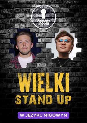 Wielki standup (w języku migowym) — plakat